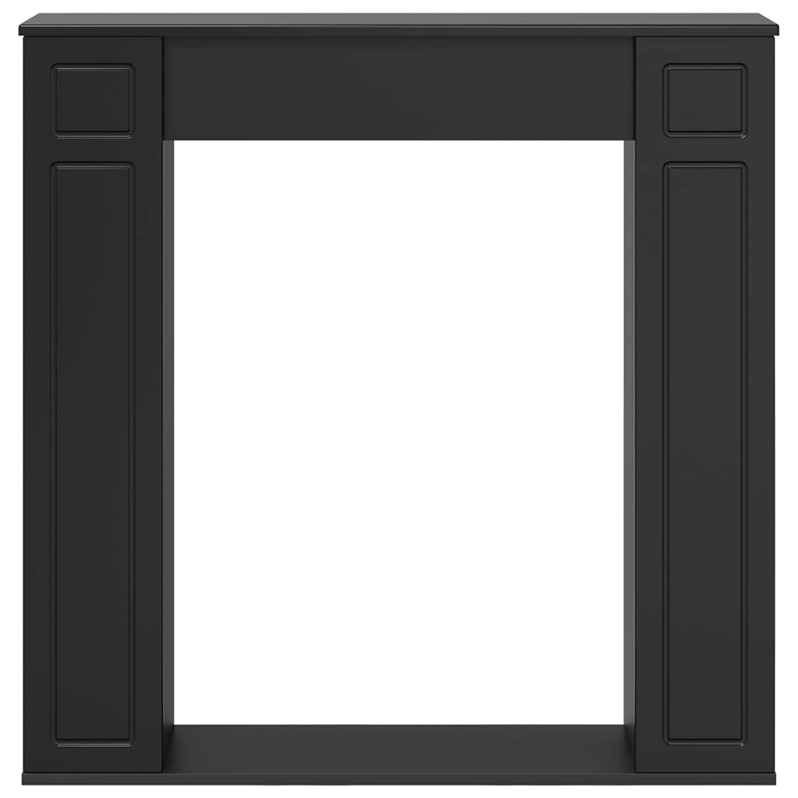 Haardomlijsting Zwart 100 x 20 x 100 cm Bewerkt hout