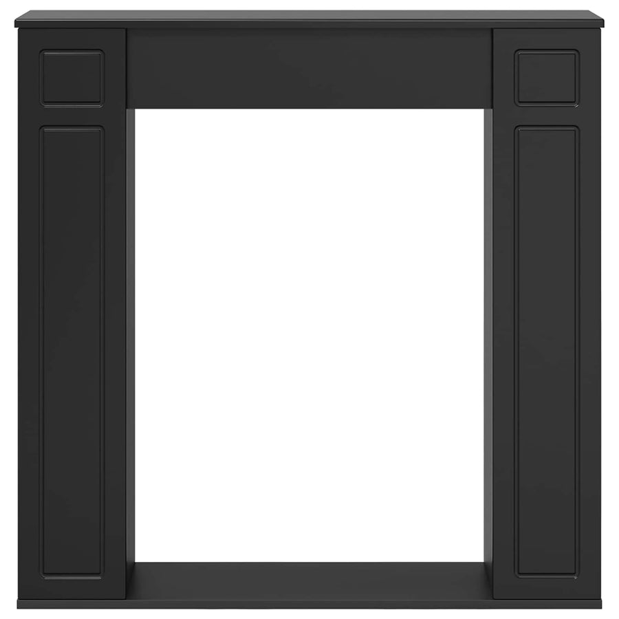 Haardomlijsting Zwart 100 x 20 x 100 cm Bewerkt hout