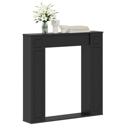 Haardomlijsting Zwart 100 x 20 x 100 cm Bewerkt hout