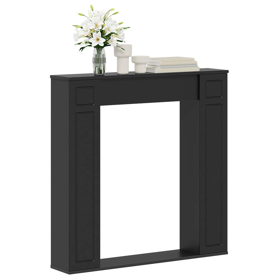 Haardomlijsting Zwart 100 x 20 x 100 cm Bewerkt hout