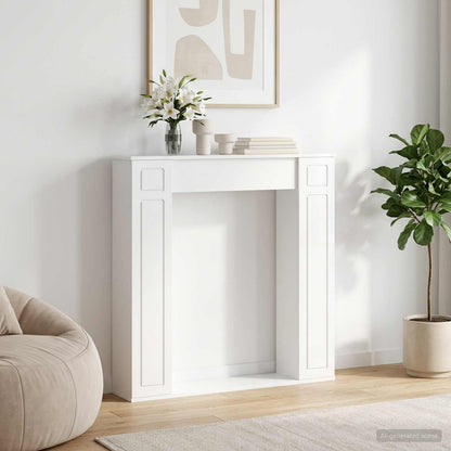 Haardomlijsting Hoogglans Wit 100 x 20 x 100 cm Bewerkt hout