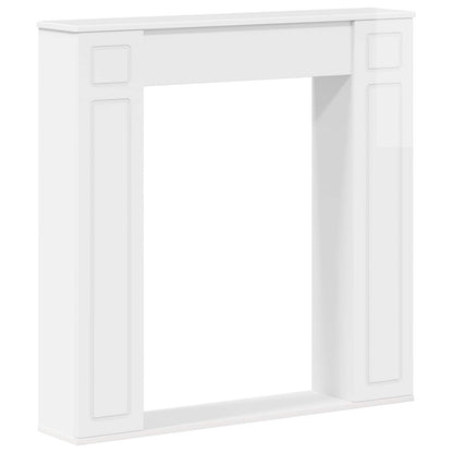 Haardomlijsting Hoogglans Wit 100 x 20 x 100 cm Bewerkt hout