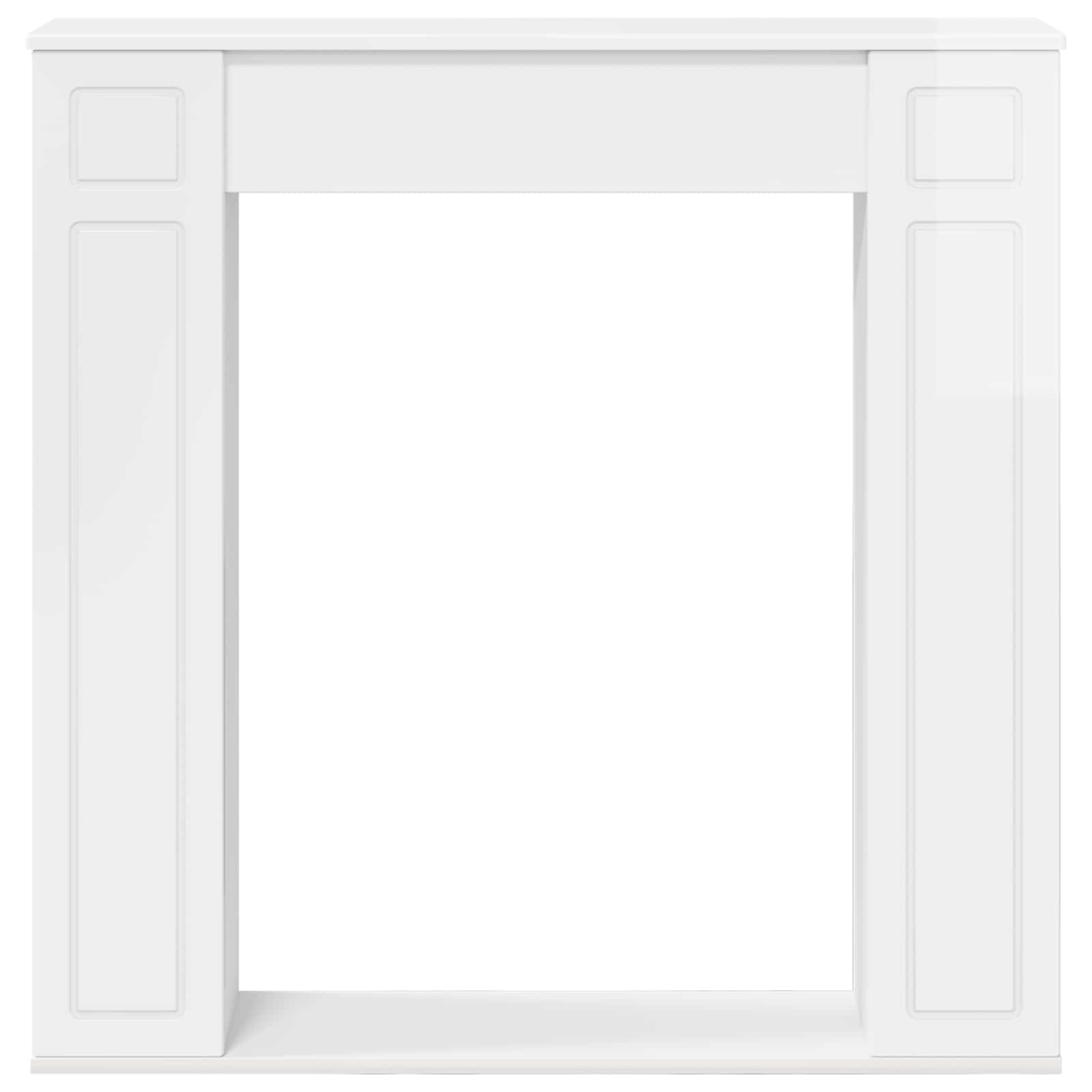 Haardomlijsting Hoogglans Wit 100 x 20 x 100 cm Bewerkt hout