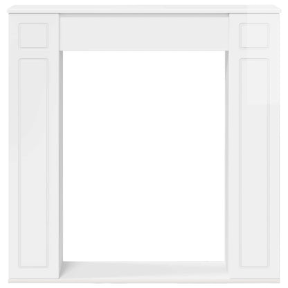Haardomlijsting Hoogglans Wit 100 x 20 x 100 cm Bewerkt hout