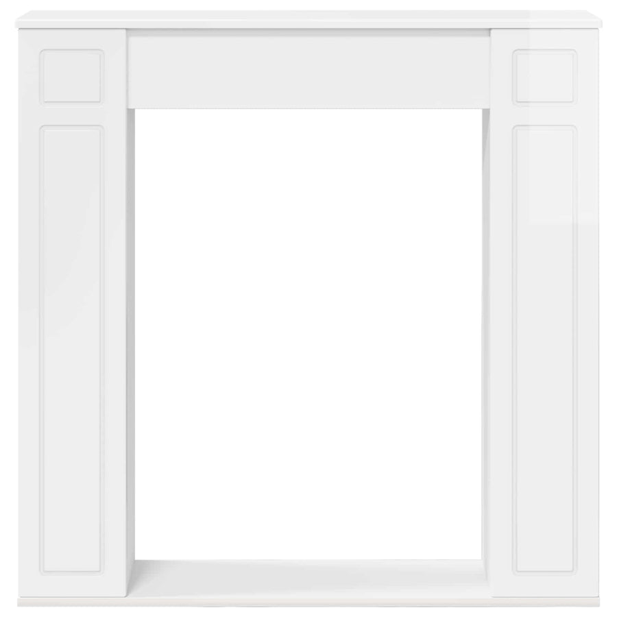 Haardomlijsting Hoogglans Wit 100 x 20 x 100 cm Bewerkt hout