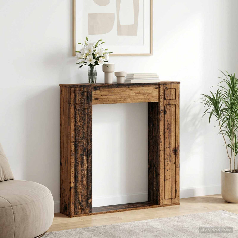 Haardomlijsting Oud hout 100 x 20 x 100 cm Bewerkt hout