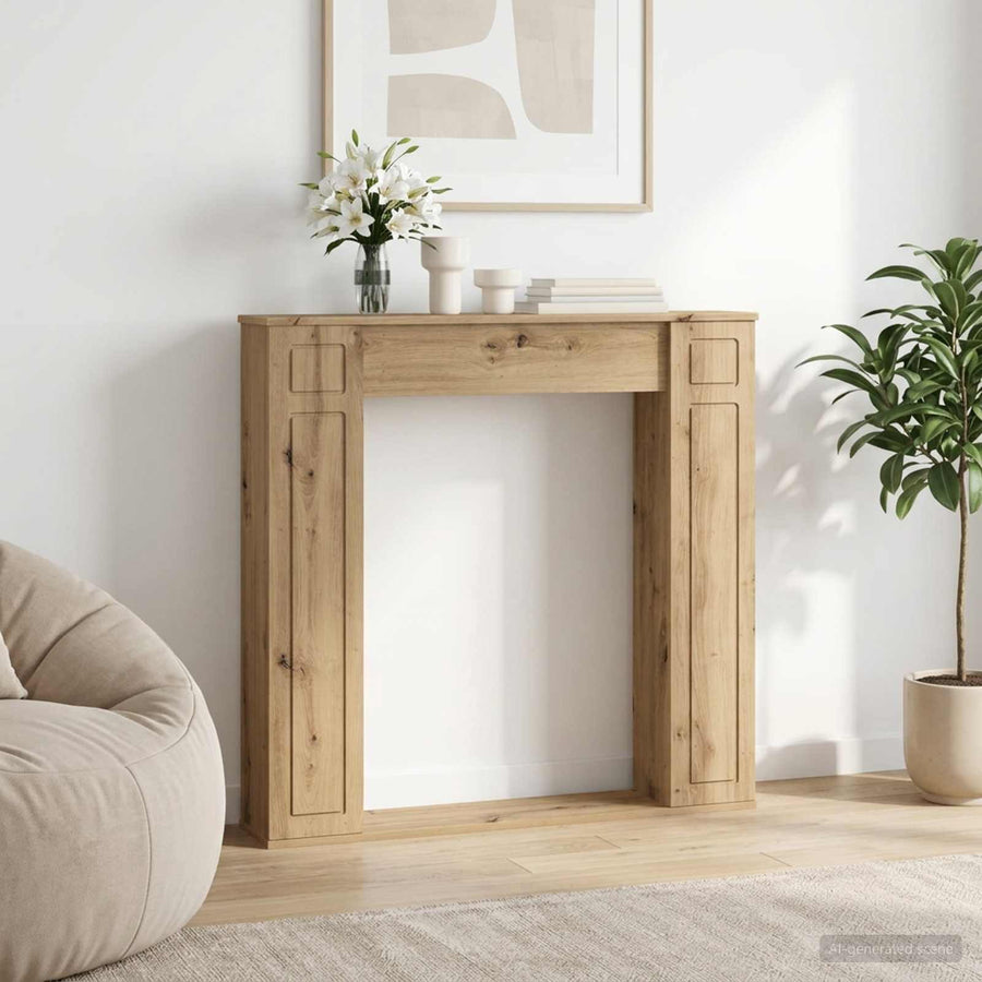 Haardomlijsting Artisanaal eiken 100 x 20 x 100 cm Bewerkt hout