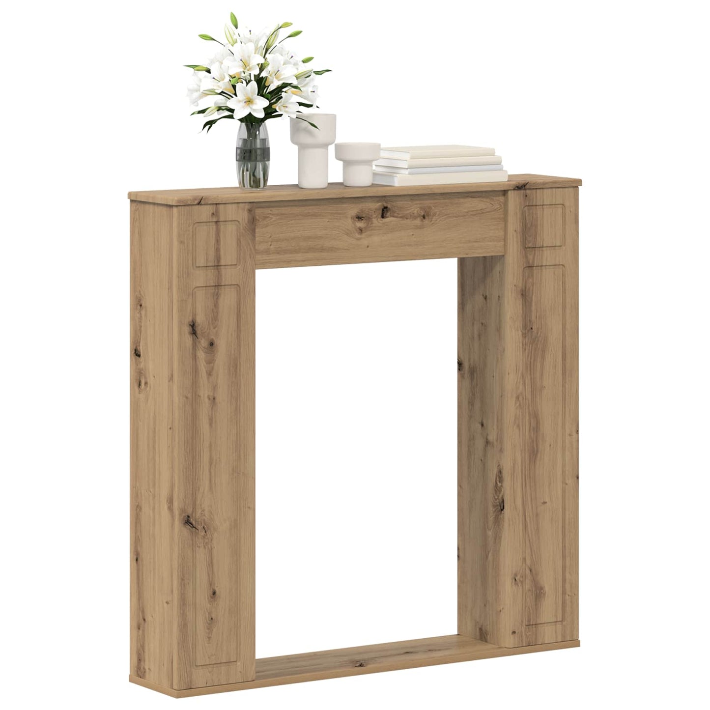 Haardomlijsting Artisanaal eiken 100 x 20 x 100 cm Bewerkt hout