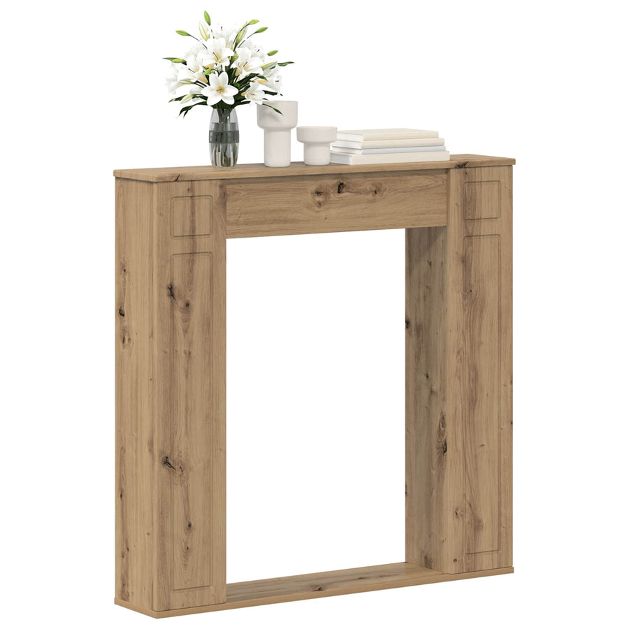 Haardomlijsting Artisanaal eiken 100 x 20 x 100 cm Bewerkt hout