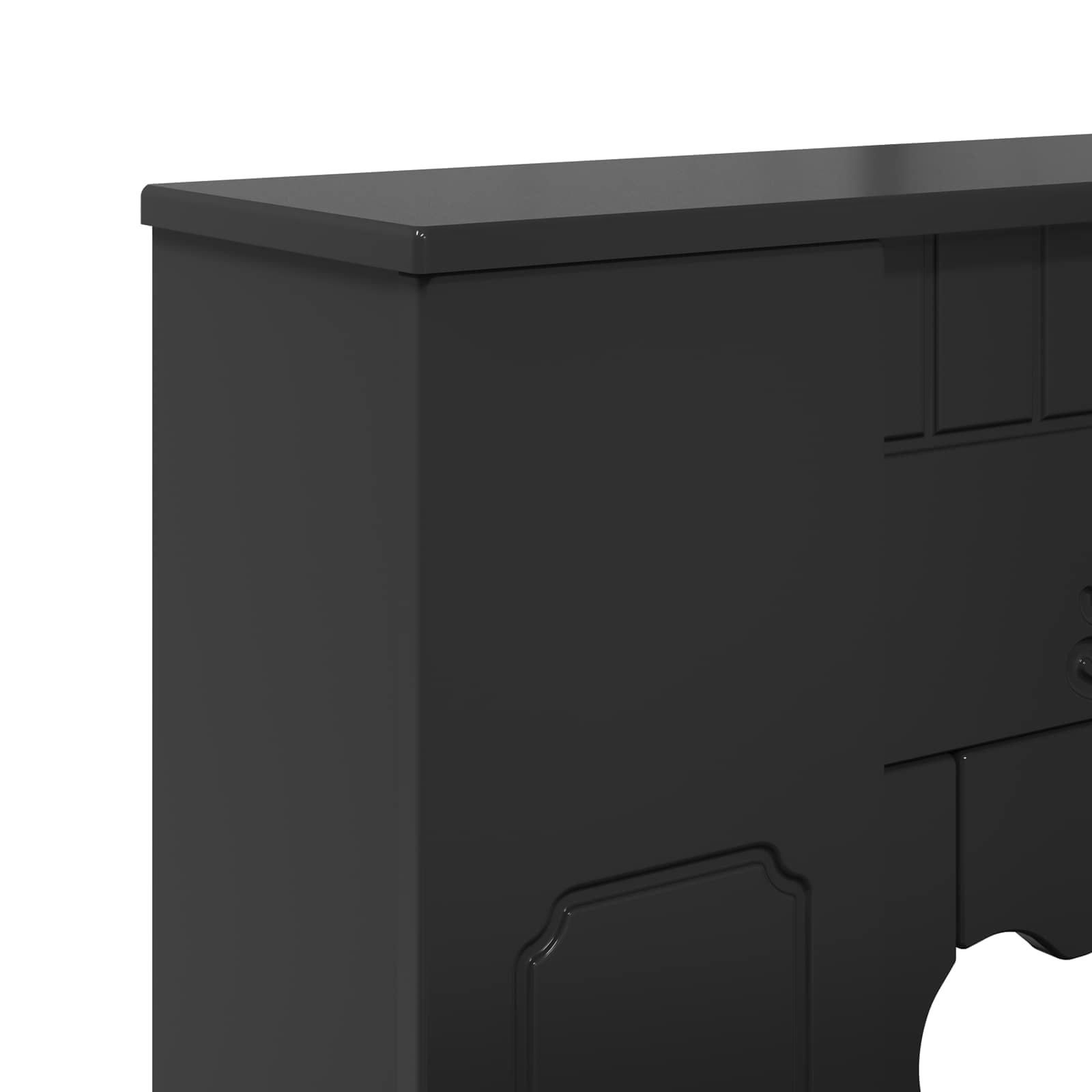 Haardomlijsting Zwart 93 x 20 x 89 cm Bewerkt hout