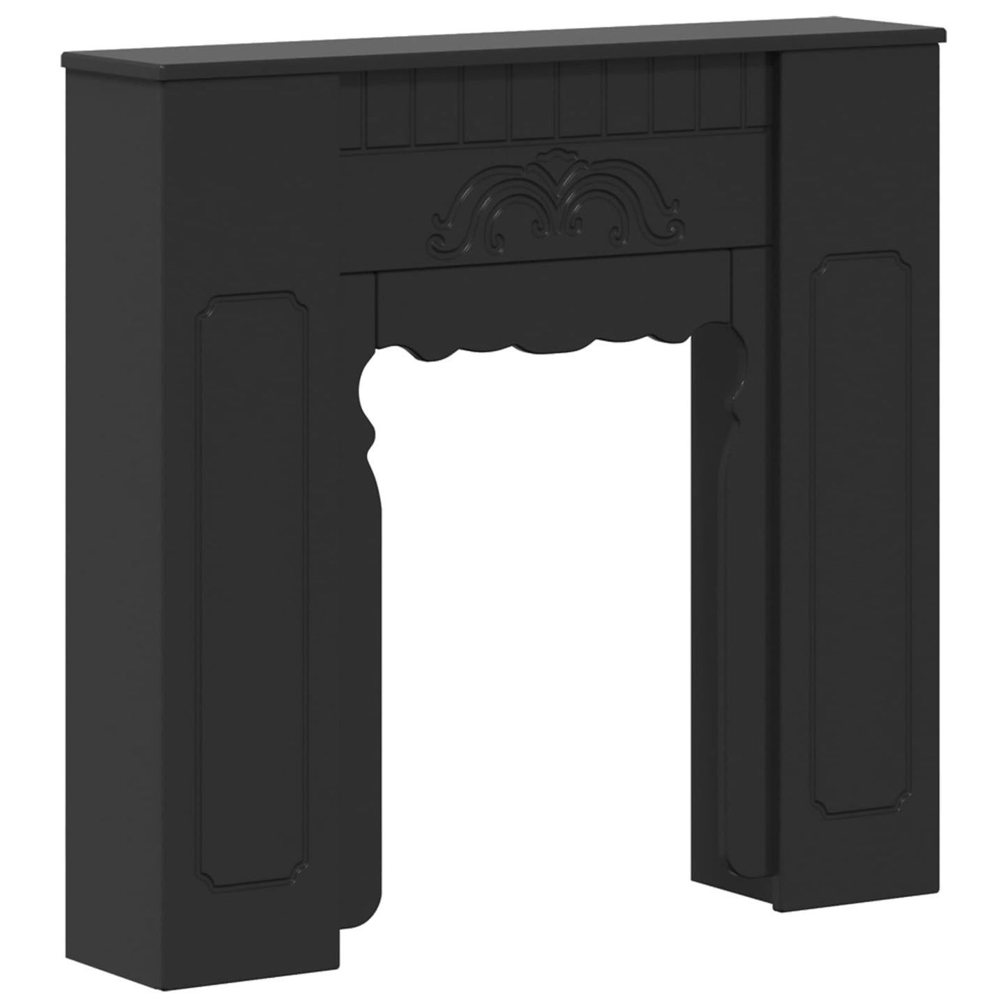 Haardomlijsting Zwart 93 x 20 x 89 cm Bewerkt hout