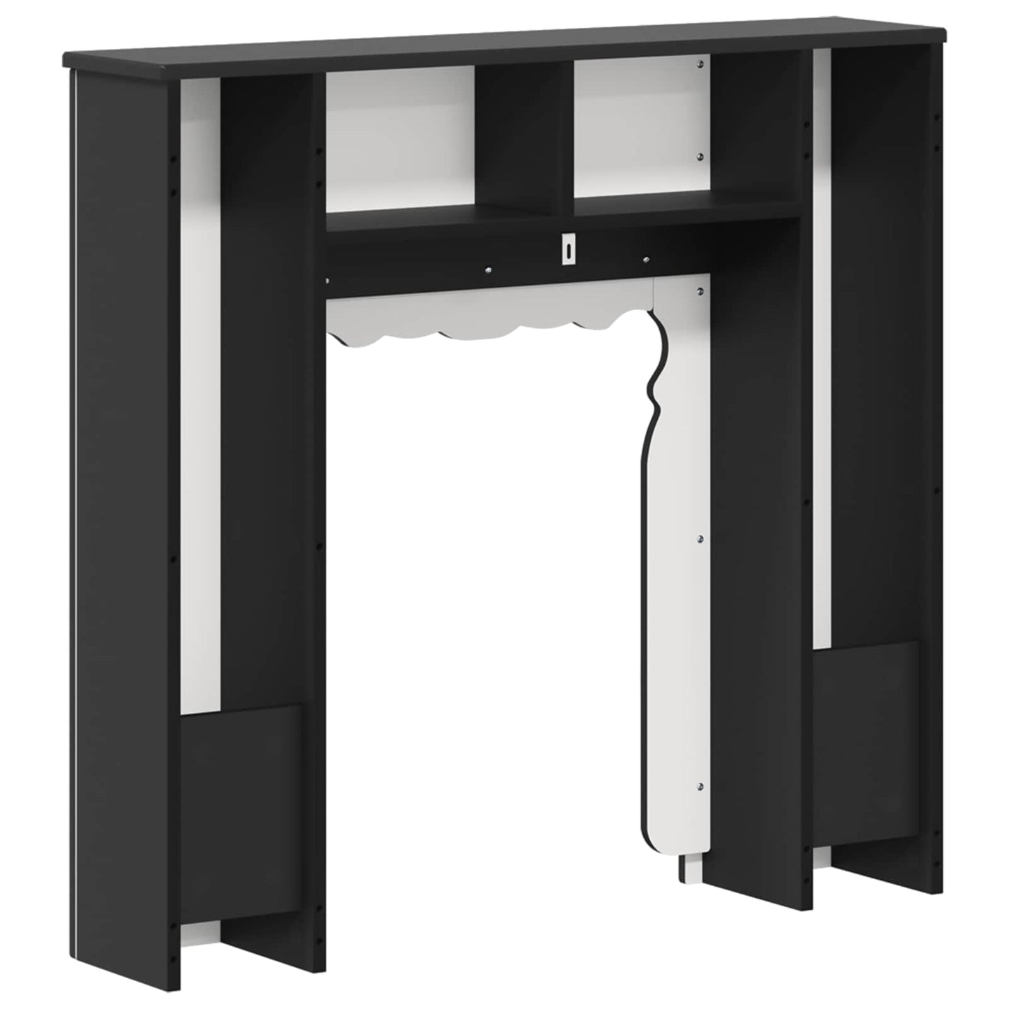 Haardomlijsting Zwart 93 x 20 x 89 cm Bewerkt hout