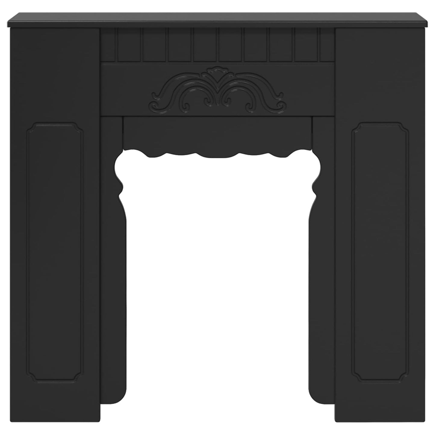 Haardomlijsting Zwart 93 x 20 x 89 cm Bewerkt hout