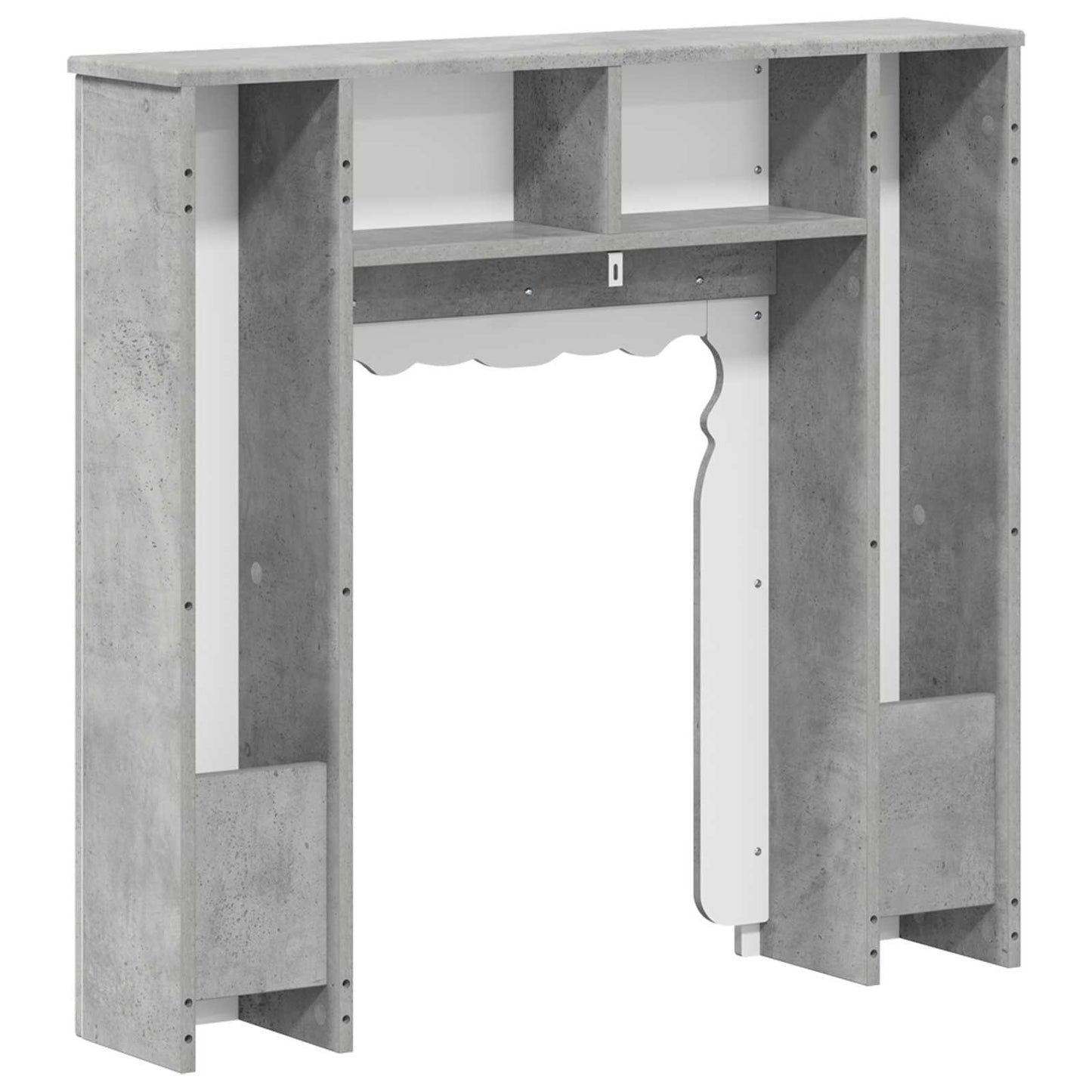 Haardomlijsting Betongrijs 93 x 20 x 89 cm Bewerkt hout