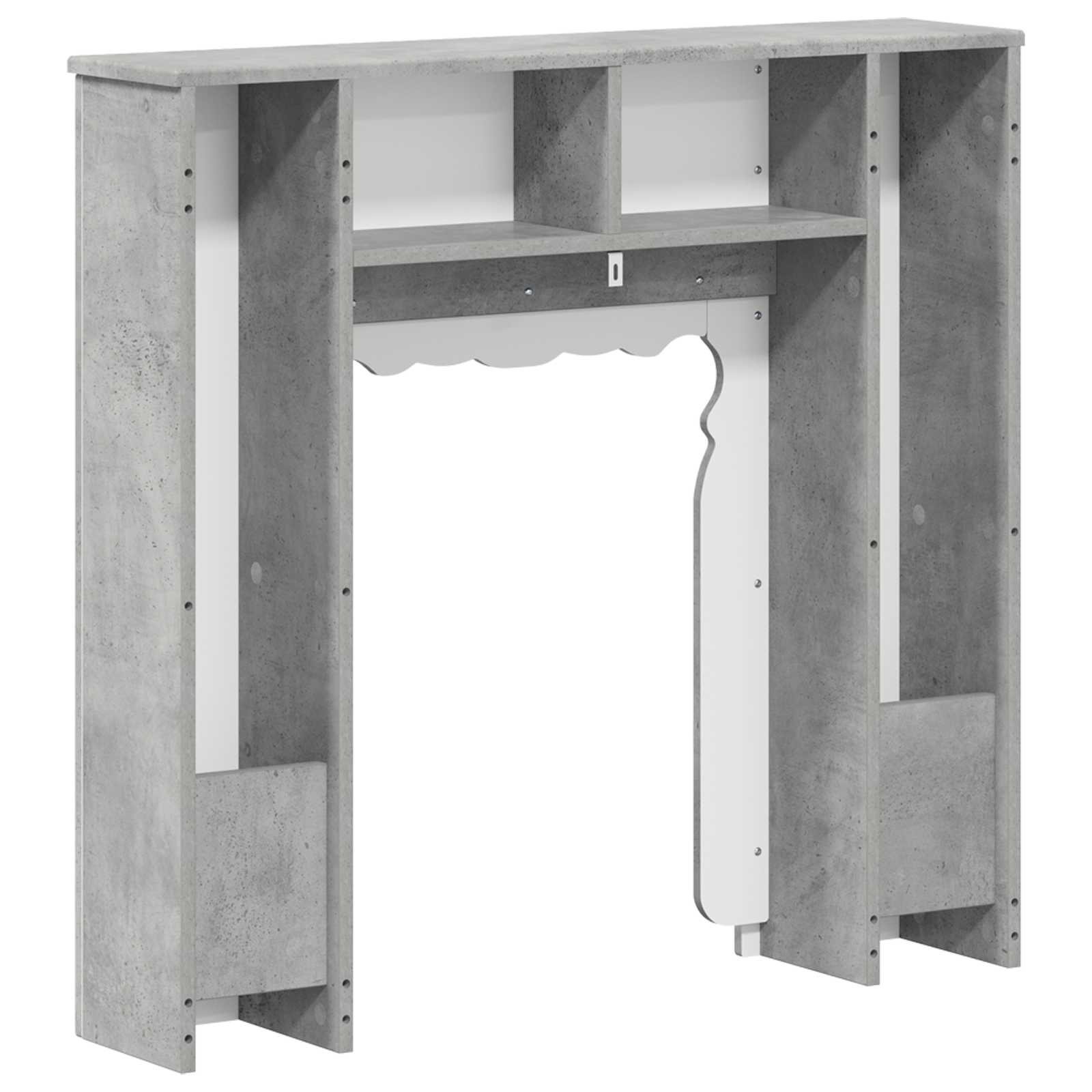 Haardomlijsting Betongrijs 93 x 20 x 89 cm Bewerkt hout