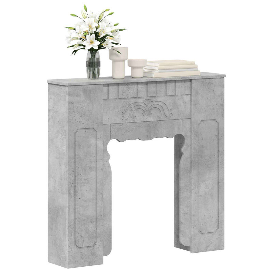 Haardomlijsting Betongrijs 93 x 20 x 89 cm Bewerkt hout