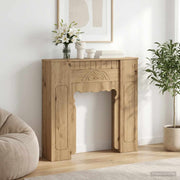Haardomlijsting 93x20x89 cm bewerkt hout artisanaal eiken wandmontage
