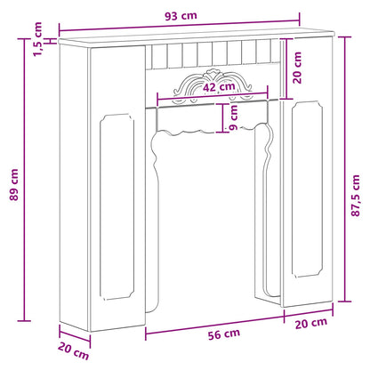 Haardomlijsting Artisanaal eiken 93 x 20 x 89 cm Bewerkt hout