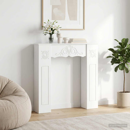 Haardomlijsting Wit 102 x 20 x 102 cm Bewerkt hout