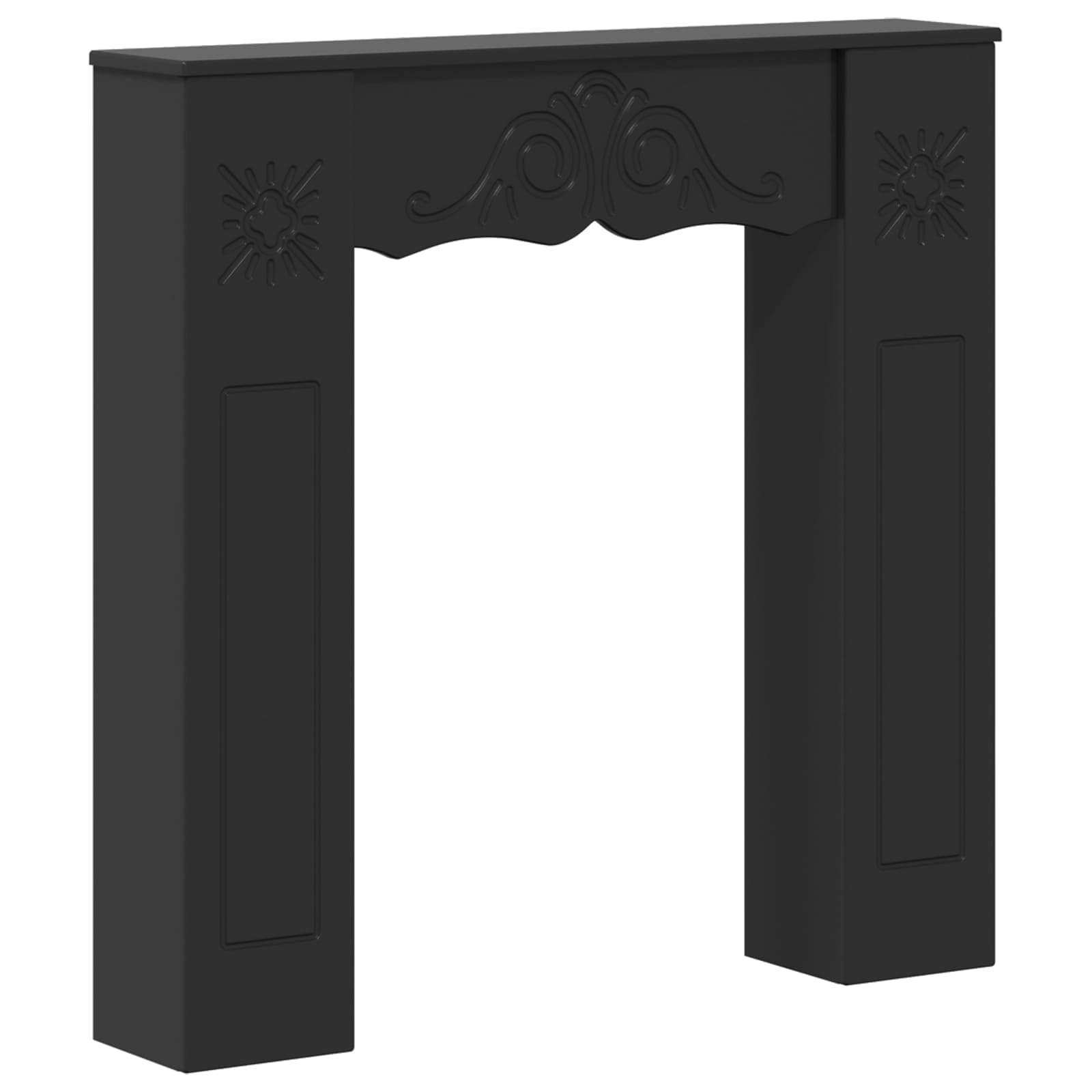 Haardomlijsting Zwart 102 x 20 x 102 cm Bewerkt hout