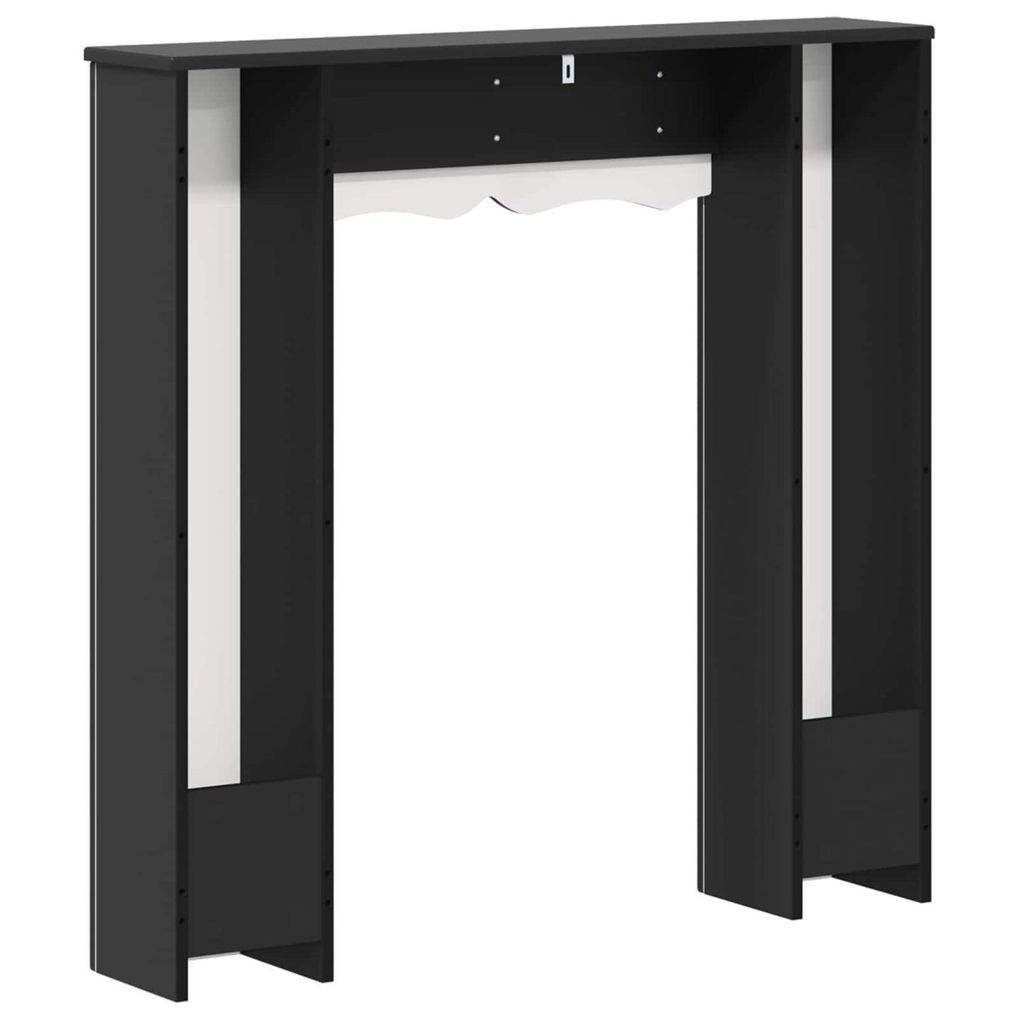 Haardomlijsting Zwart 102 x 20 x 102 cm Bewerkt hout