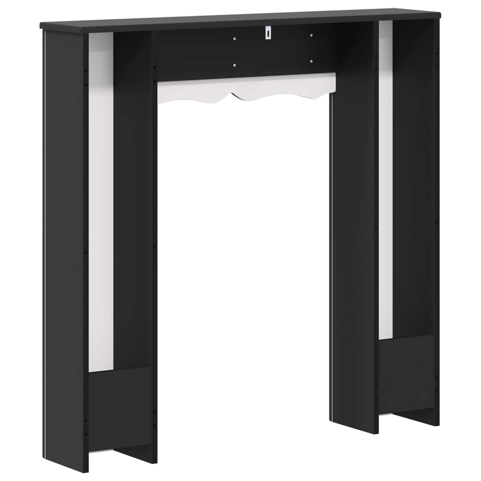 Haardomlijsting Zwart 102 x 20 x 102 cm Bewerkt hout
