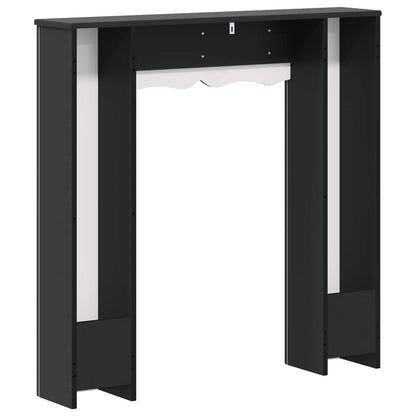 Haardomlijsting Zwart 102 x 20 x 102 cm Bewerkt hout