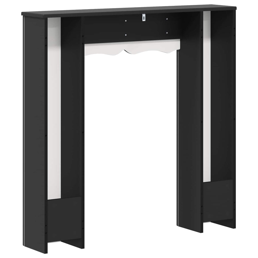 Haardomlijsting Zwart 102 x 20 x 102 cm Bewerkt hout