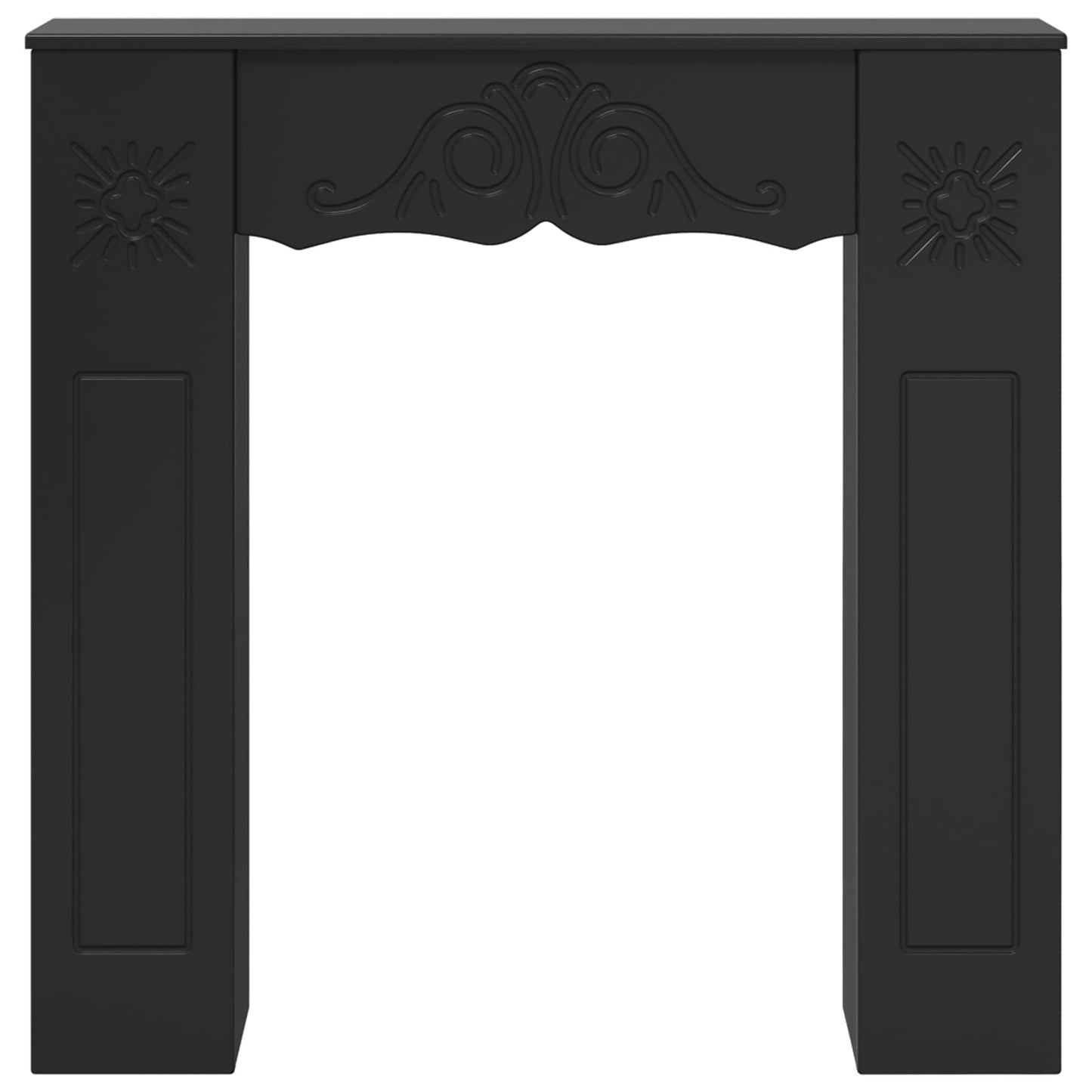 Haardomlijsting Zwart 102 x 20 x 102 cm Bewerkt hout