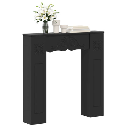 Haardomlijsting Zwart 102 x 20 x 102 cm Bewerkt hout