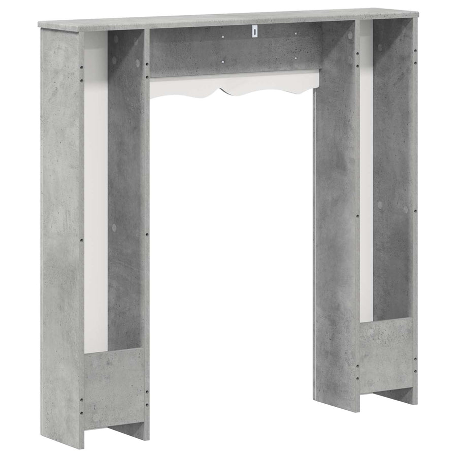 Haardomlijsting Betongrijs 102 x 20 x 102 cm Bewerkt hout