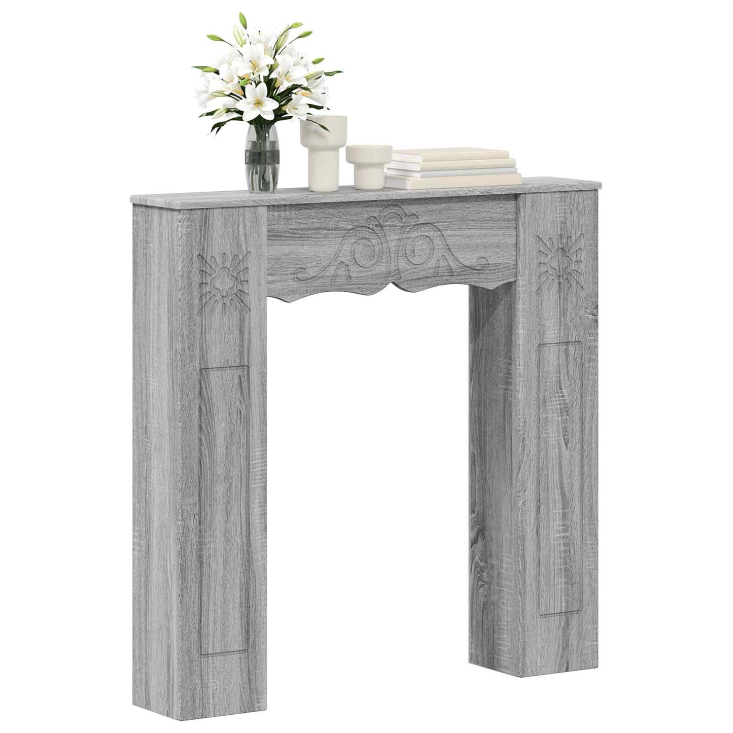 Haardomlijsting Grijs Sonoma 102 x 20 x 102 cm Bewerkt hout