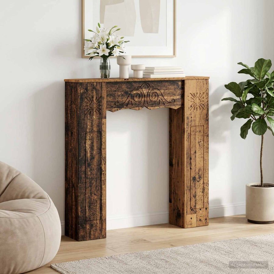 Haardomlijsting Oud hout 102 x 20 x 102 cm Bewerkt hout
