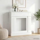 Haardomlijsting Wit 102 x 26 x 100 cm Bewerkt hout