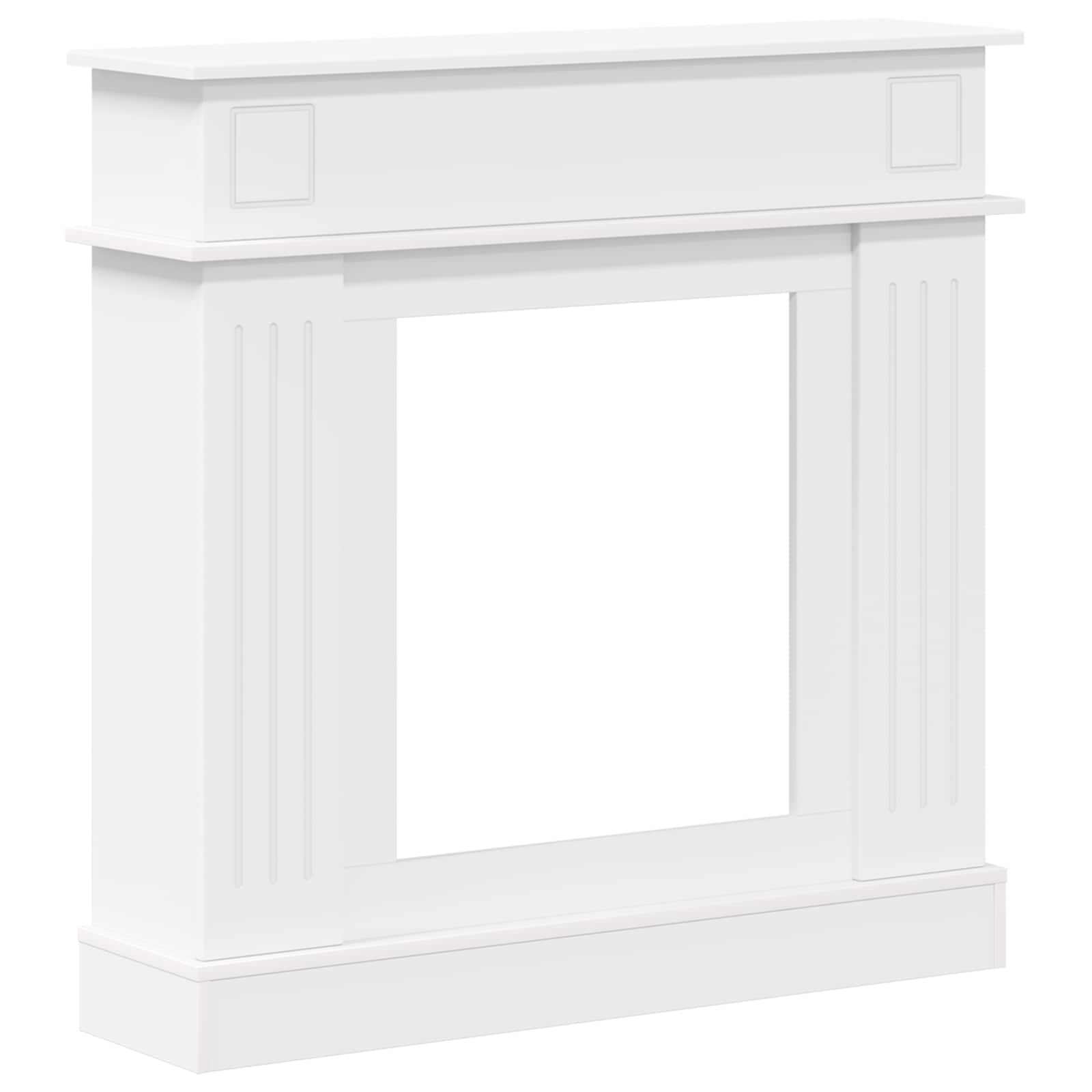 Haardomlijsting Wit 102 x 26 x 100 cm Bewerkt hout