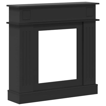 Haardomlijsting Zwart 102 x 26 x 100 cm Bewerkt hout