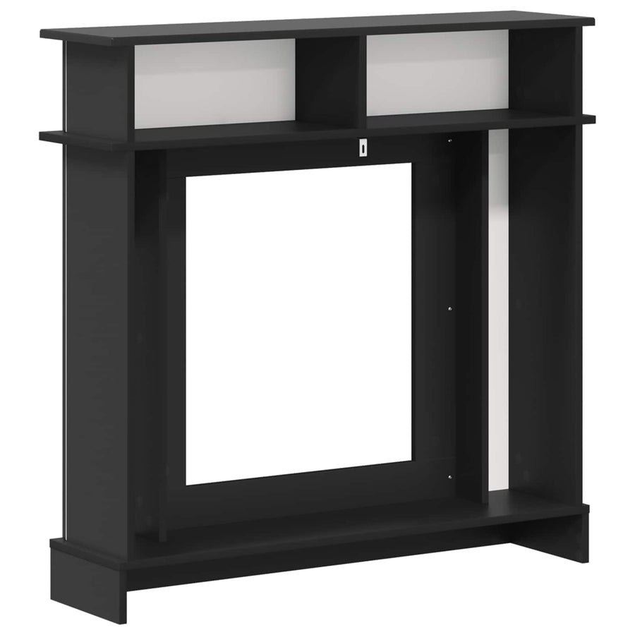 Haardomlijsting Zwart 102 x 26 x 100 cm Bewerkt hout