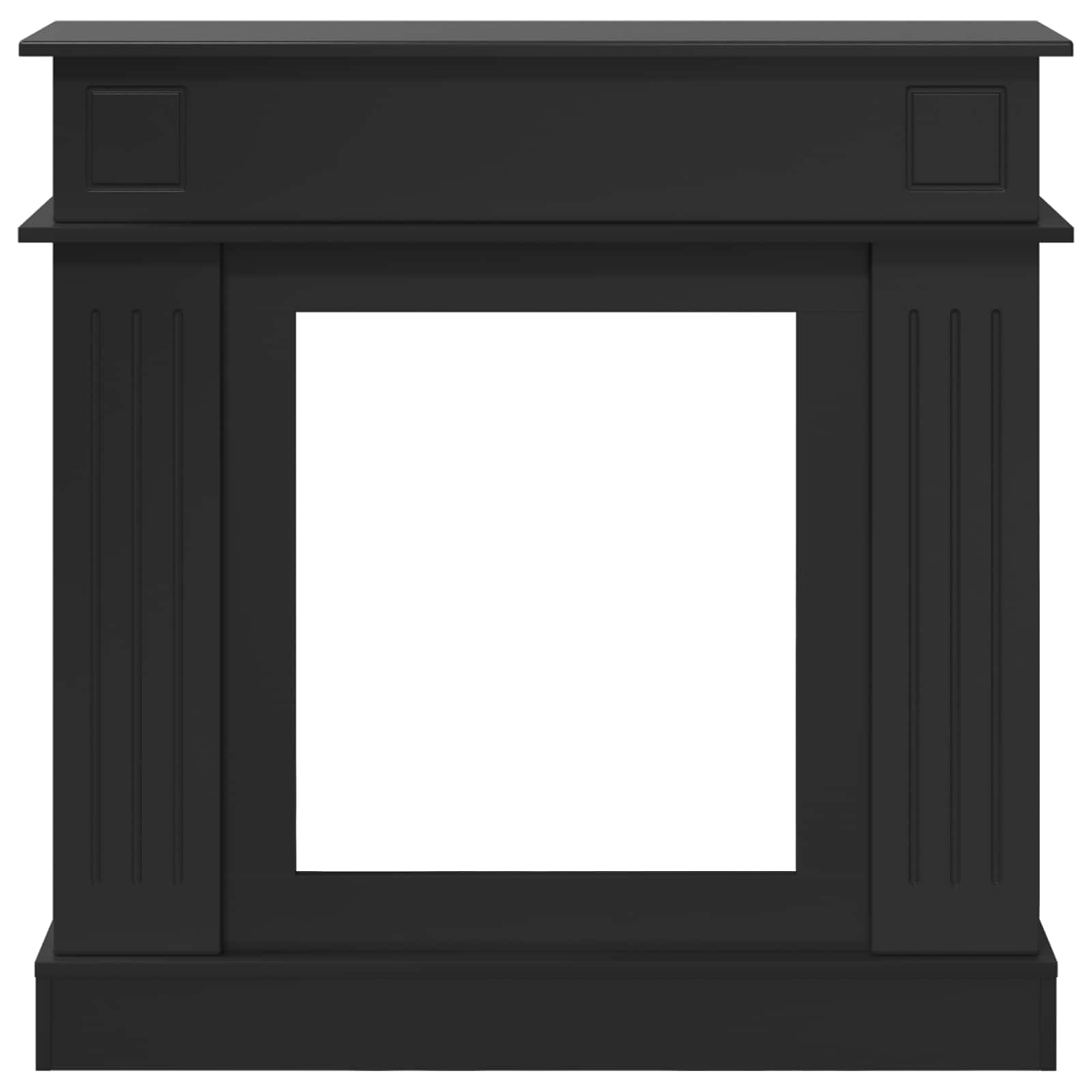Haardomlijsting Zwart 102 x 26 x 100 cm Bewerkt hout