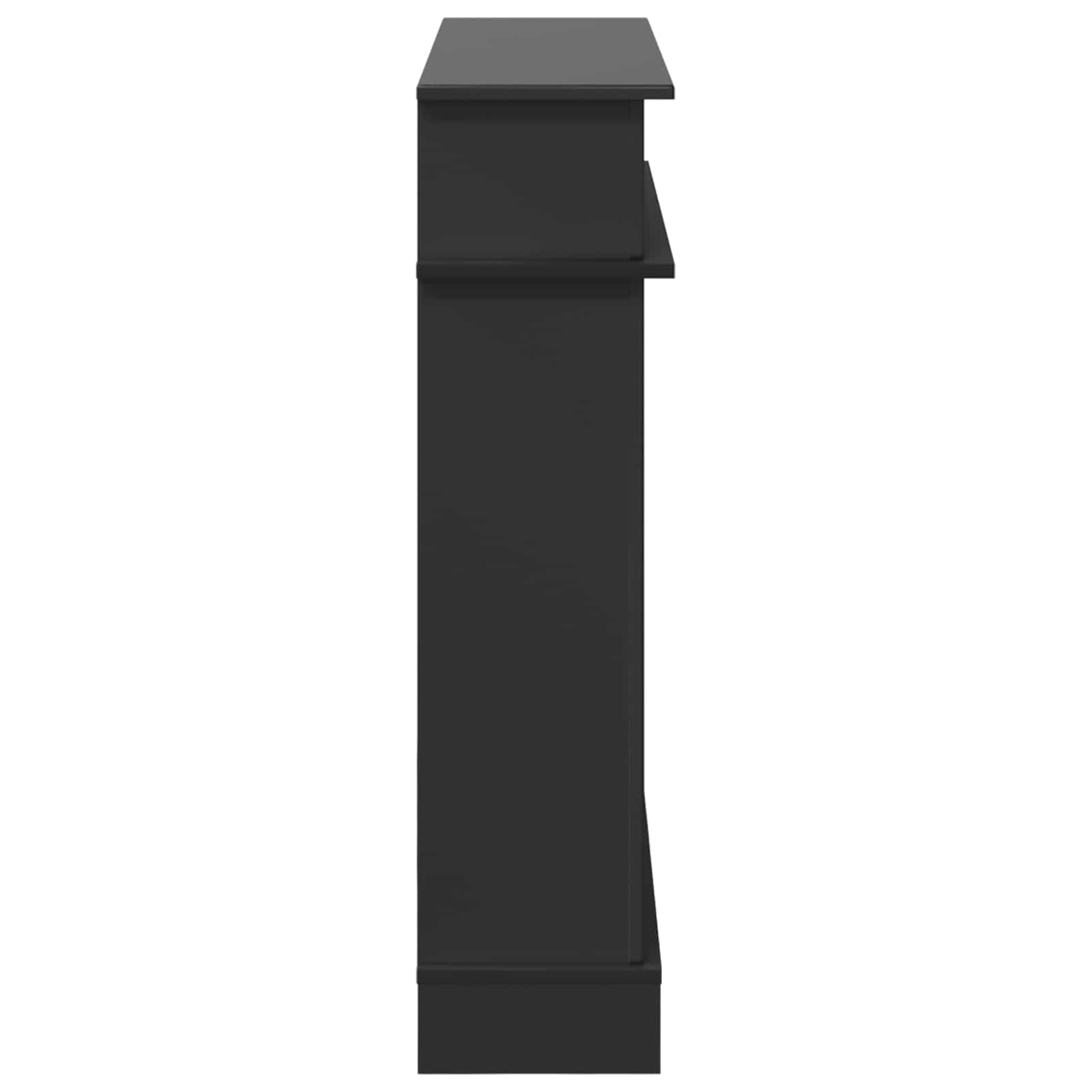 Haardomlijsting Zwart 102 x 26 x 100 cm Bewerkt hout