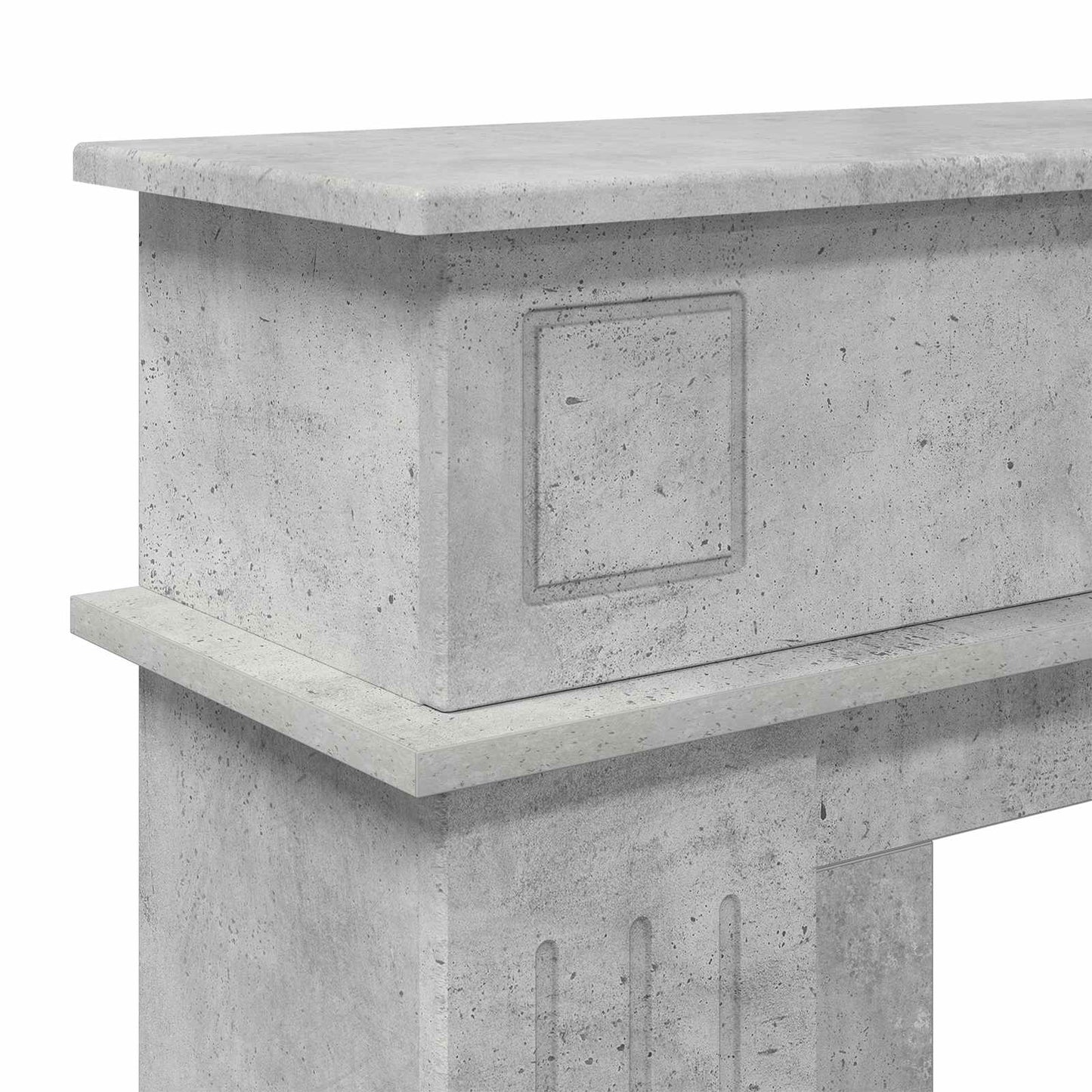 Haardomlijsting Betongrijs 102 x 26 x 100 cm Bewerkt hout