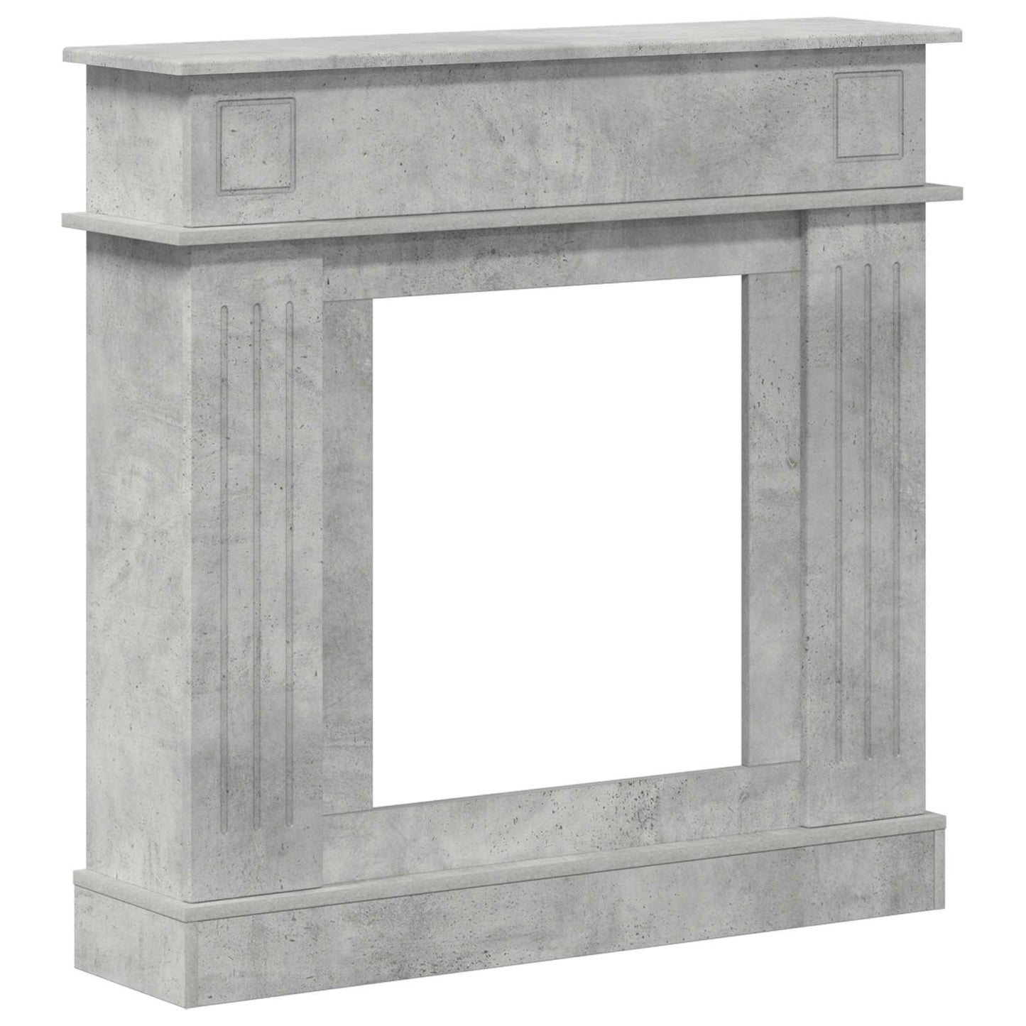 Haardomlijsting Betongrijs 102 x 26 x 100 cm Bewerkt hout