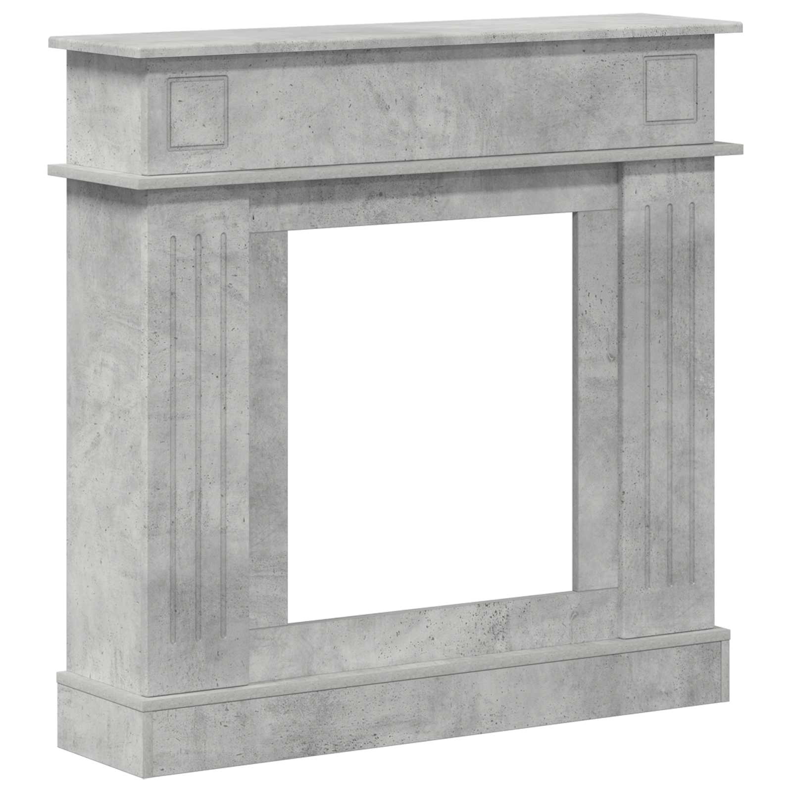 Haardomlijsting Betongrijs 102 x 26 x 100 cm Bewerkt hout