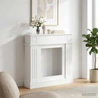 Haardomlijsting 102x26x100 cm hoogglans wit bewerkt hout wandmontage