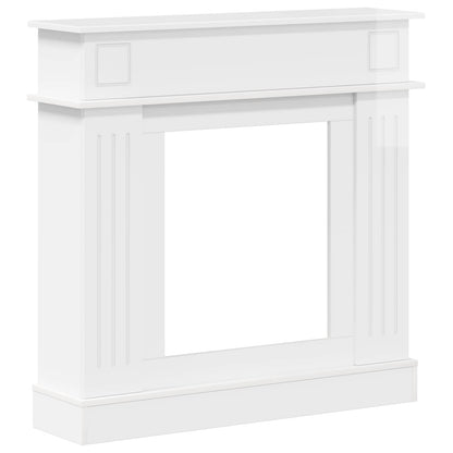 Haardomlijsting Hoogglans Wit 102 x 26 x 100 cm Bewerkt hout
