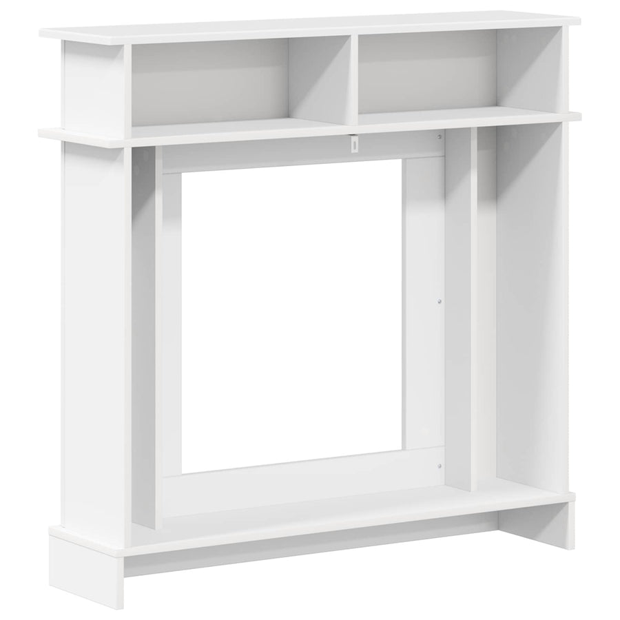 Haardomlijsting Hoogglans Wit 102 x 26 x 100 cm Bewerkt hout