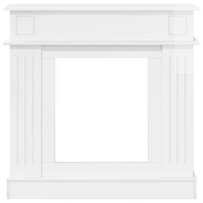 Haardomlijsting Hoogglans Wit 102 x 26 x 100 cm Bewerkt hout