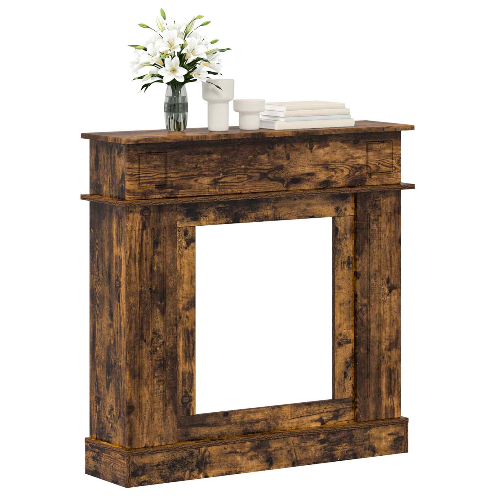 Haardomlijsting Gerookt eiken 102 x 26 x 100 cm Bewerkt hout