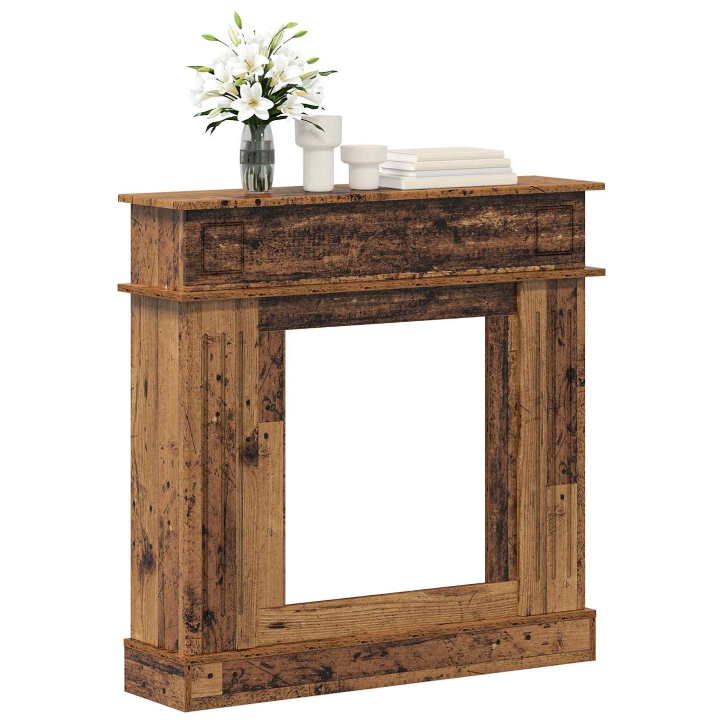 Haardomlijsting Oud hout 102 x 26 x 100 cm Bewerkt hout