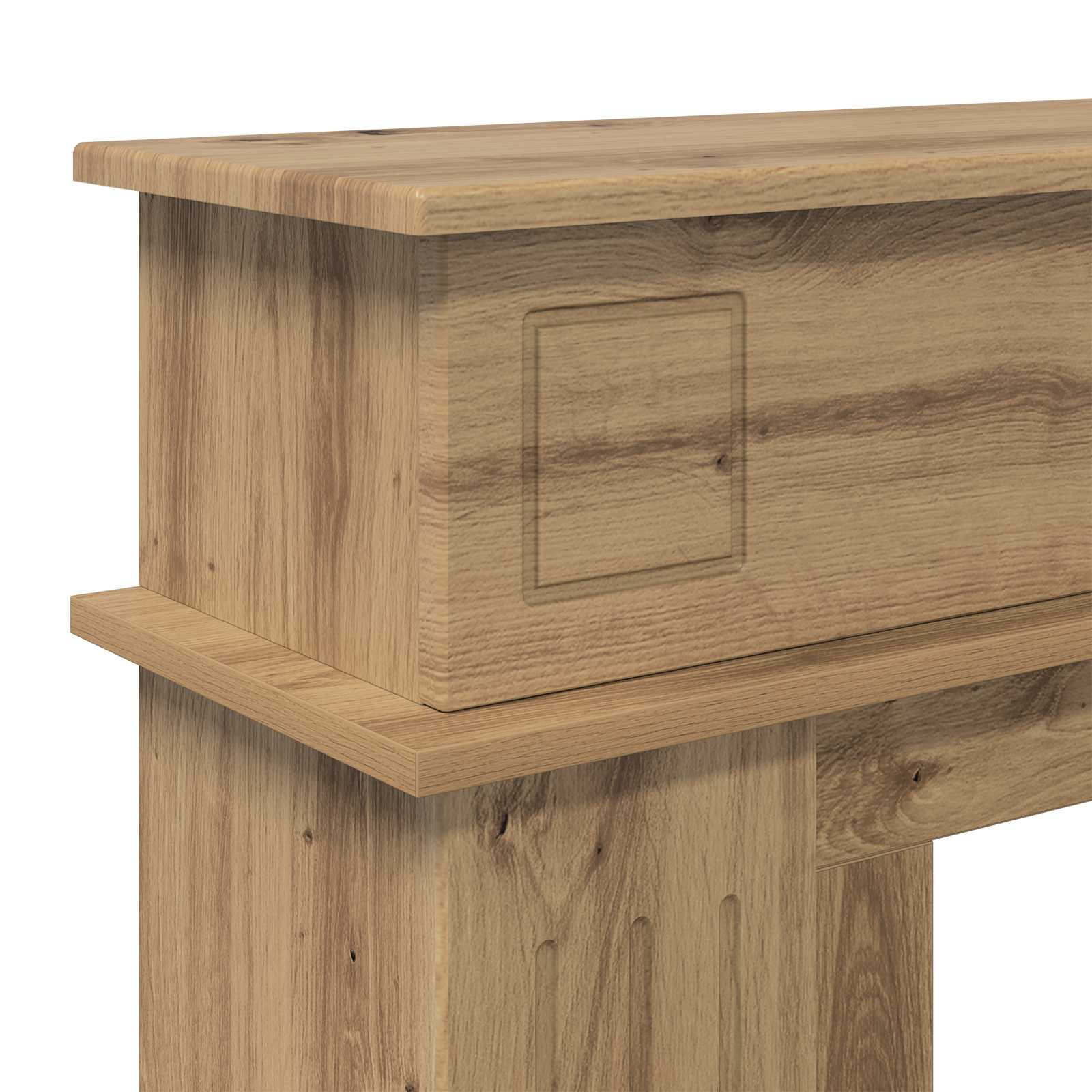 Haardomlijsting Artisanaal eiken 102 x 26 x 100 cm Bewerkt hout