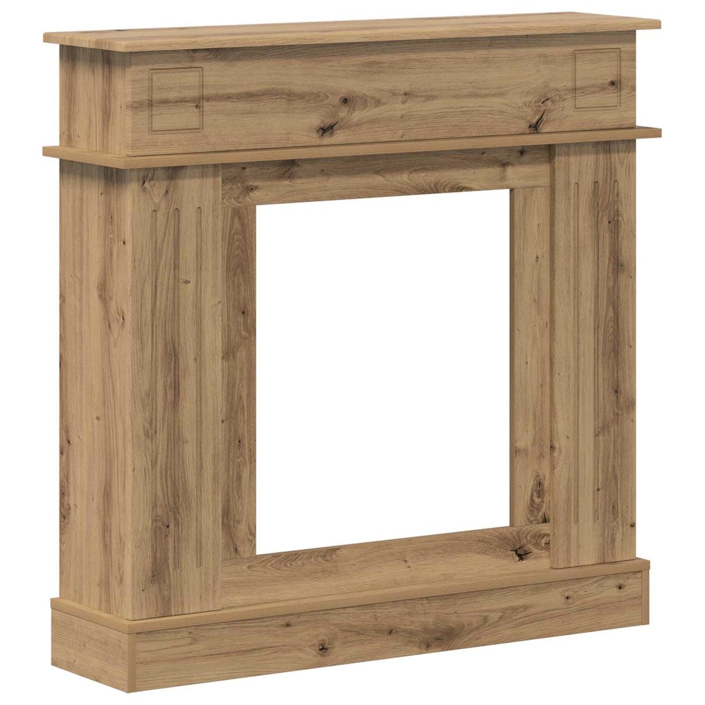 Haardomlijsting Artisanaal eiken 102 x 26 x 100 cm Bewerkt hout
